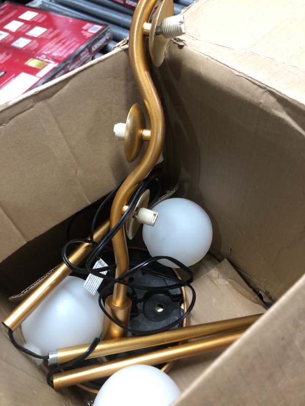 Photo 2 of ***(SEE NOTES BEFORE BIDDING)***
Lightdot 60IN Dimmable (Brightness Adjustable) Gold Floor Lamp, Mid Century Standing Lamps with 3 Globe Soft Warm White Eye Care 3000K Bulbs Included, Modern Tall Lamp for Bedroom Office