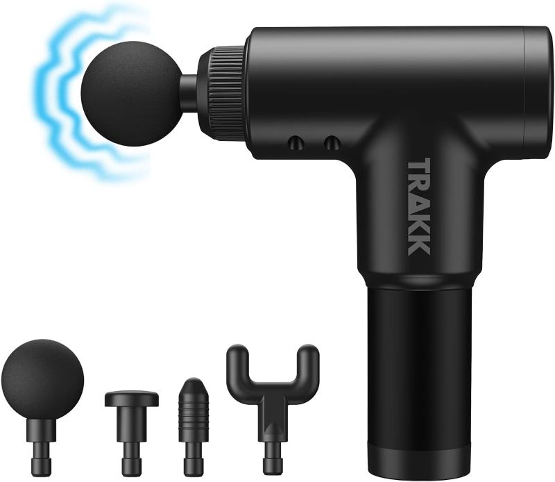 Photo 1 of **see notes** TRAKK Beast Deep Tissue Percussion Massage Gun, Rechargeable Handheld 6 Speed Cordless Massager, 4 Interchangeable Heads (Black)