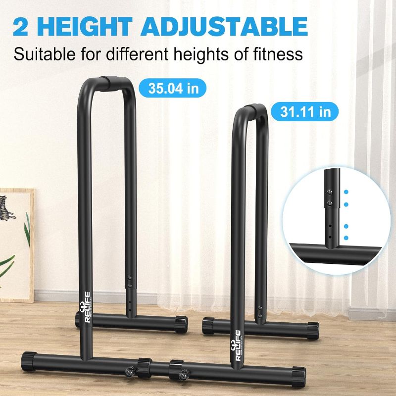 Photo 4 of (READ FULL POST) RELIFE REBUILD YOUR LIFE Dip Station Functional Heavy Duty Dip Stands Fitness Workout Dip bar Station Stabilizer Parallette Push Up Stand