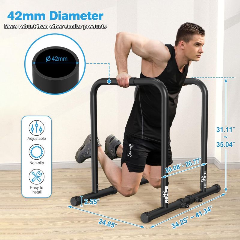 Photo 3 of (READ FULL POST) RELIFE REBUILD YOUR LIFE Dip Station Functional Heavy Duty Dip Stands Fitness Workout Dip bar Station Stabilizer Parallette Push Up Stand