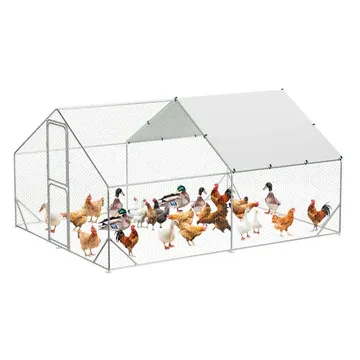 Photo 1 of ***FACTORY SEALED***GARVEE Large Metal Chicken Coop, Chicken Coop Run with Cover, Large Chicken Run with Double Door, Chicken Pen for Outdoor Farm Yard (13.1'L x 9.8'W x 6.6'H)