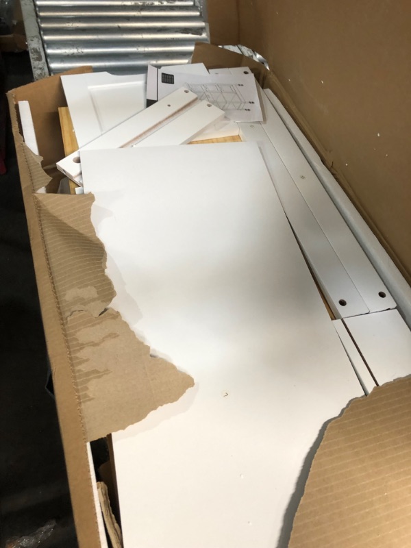 Photo 1 of YITAHOME Small Solid Wood Top Kitchen Island Cart on Wheels with Storage, Rolling Portable Dining Room Serving Utility Carts Mobile Movable with 3 Drawers Cabinet, Oak & White