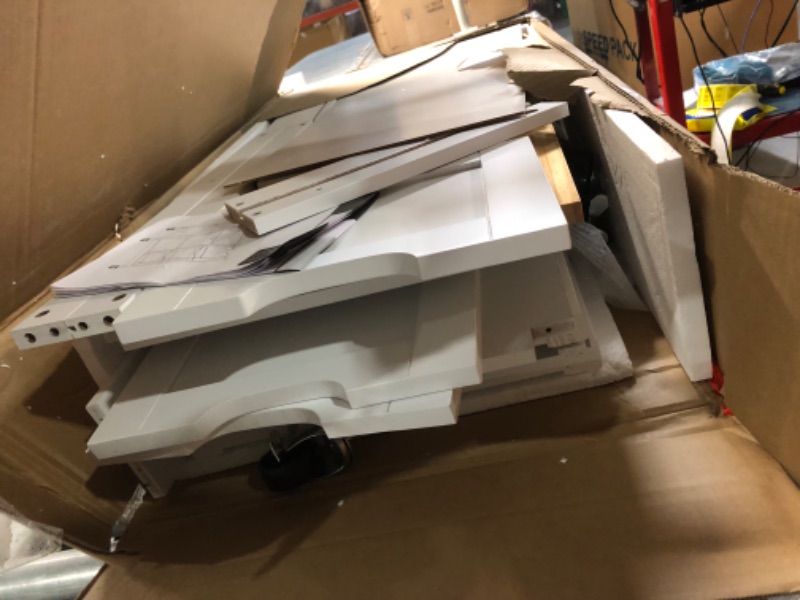 Photo 1 of YITAHOME Small Solid Wood Top Kitchen Island Cart on Wheels with Storage, Rolling Portable Dining Room Serving Utility Carts Mobile Movable with 3 Drawers Cabinet, Oak & White