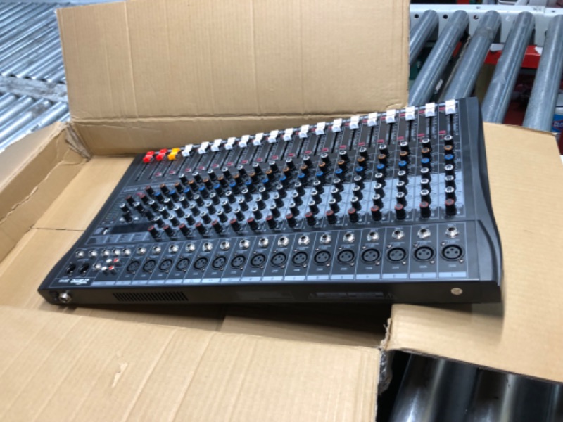 Photo 6 of ***MISSING POWER CORD - UNABLE TO TEST***
ZRAMO ZM160 8/12/16 Channel Audio Mixer Sound Mixing Console with Multi-Track USB Bluetooth and 48V Phantom power For Studio Karaoke PC Live Performance KTV Home Stage Music Effects0