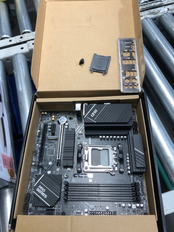 Photo 2 of **NON-REFUNDABLE** (PARTS) MSI PRO B650M-A WiFi ProSeries Motherboard (AMD Ryzen 9000/8000/7000 Series Processors, AM5, DDR5, PCIe 4.0, M.2, SATA 6Gb/s, USB 3.2 Gen 2, HDMI/DP, Wi-Fi 6E, Bluetooth 5.3, 2.5Gbps LAN, mATX)