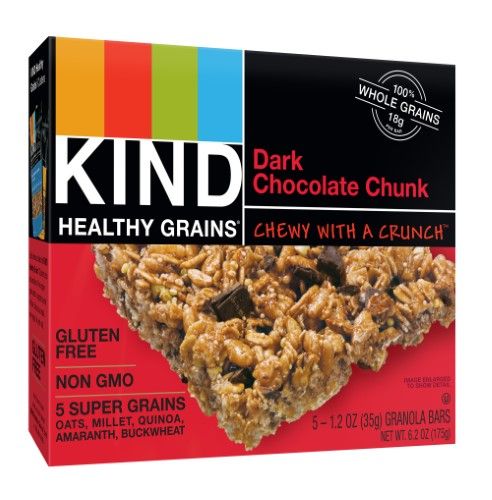 Photo 1 of *10/15/2024* 8 PACKS Kind Healthy Grains Granola Bars, Dark Chocolate Chunk - 5 pack, 1.2 oz bars