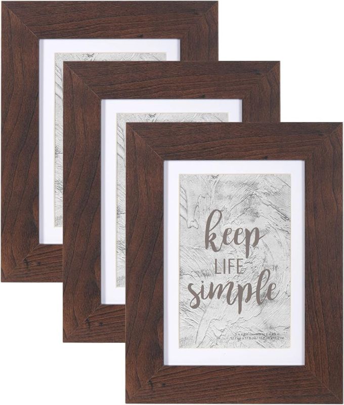 Photo 1 of 
kennethan 5x7 Picture Frame Dark Brown 3 Pcs in 1 set 5x7 Frame can Display 4x6 Picture with Mat or 5x7 Without Mat on the Wall