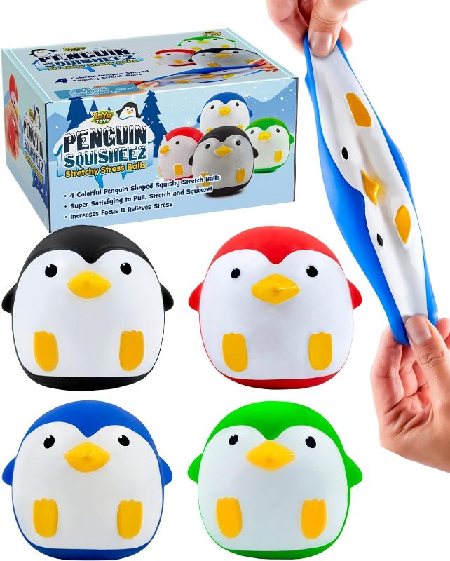 Photo 1 of 
YoYa Toys Penguin Squisheez Squishy Stress Relief Balls (Set of 4) | Stretchy Fidget Animal Shaped Toys for Boys, Girls & Adults | Stretch Penguin..