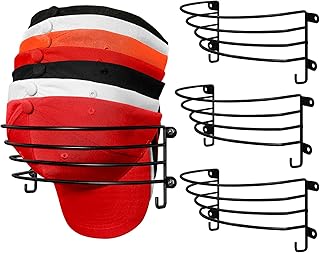 Photo 1 of 
3 Pack Hat Rack for Wall and Door, Hat Organizer for Baseball Caps Metal Hat Storage Holder, Hat Hangers for Closet Hold up to 45 Baseball Cap Storage Organizer with Hooks and Clips, Black