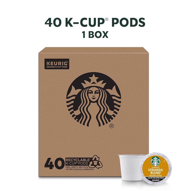 Photo 1 of 
Starbucks Light Roast K-Cup Coffee Pods — Veranda for Keurig Brewers — 1 box (40 pods)