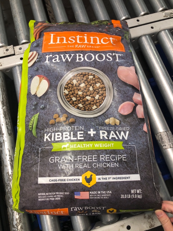 Photo 1 of **NON-REFUNDABLE** AUG 13 2025 Instinct Raw Boost Healthy Weight Grain-Free Chicken & Freeze-Dried Raw Pieces Recipe Dry Dog Food, 20-lb bag
