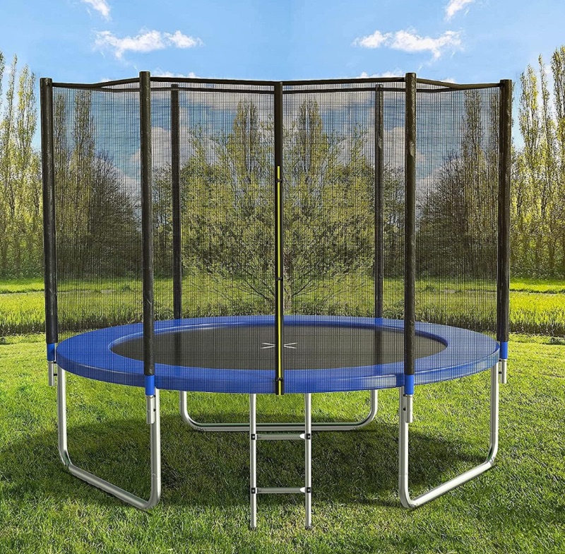 Photo 1 of **SEE NOTES** AOTOB 8FT 10FT 12FT 14 FT 15FT Trampoline with Safety Enclosure Net?Outdoor Trampoline with Basketball Hoop, Heavy Duty Jumping Mat and Spring Cover Padding for Kids and Adults, Storage Bag and Ladder