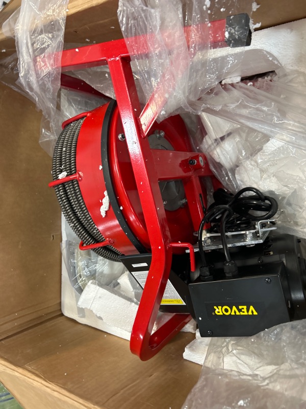 Photo 1 of ****UNKNOWN IF MISSING ANY COMPONENTS **** VEVOR Drain Cleaner Machine 50ft Electric Drain Cleaning Machine ,Drain Auger
