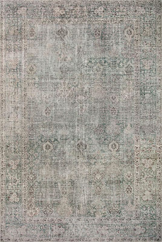 Photo 1 of ***USED - DIRTY - NO PACKAGING***
Loloi Chris Loves Julia x Jules Collection, Emerald & Antique Ivory 9'-6" x 14' Area Rug – Vintage Accent Rugs for Living Room, Bedroom, Entryway & Hallway, No Shed High Traffic Area Home Decor Rug