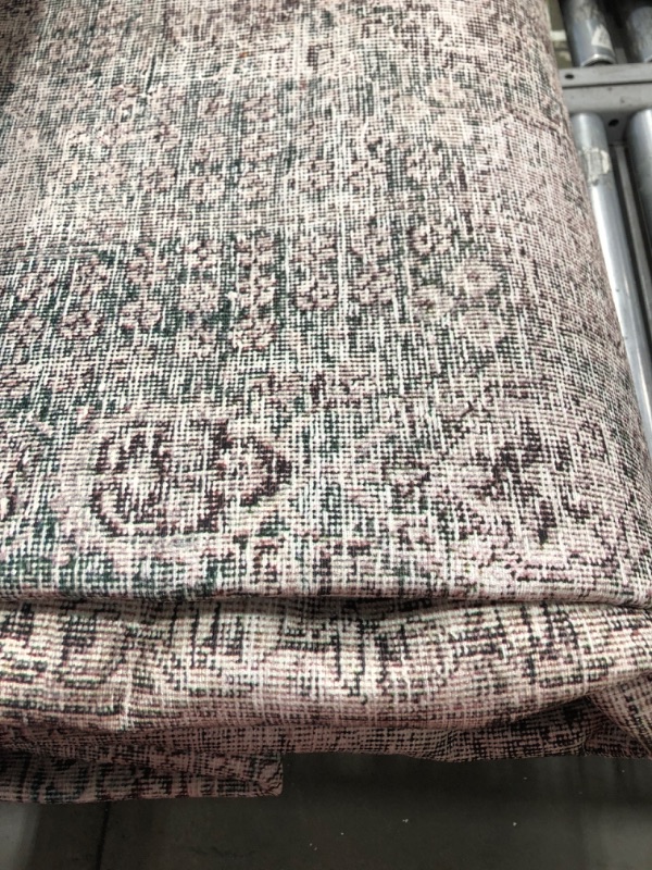 Photo 4 of ***USED - DIRTY - NO PACKAGING***
Loloi Chris Loves Julia x Jules Collection, Emerald & Antique Ivory 9'-6" x 14' Area Rug – Vintage Accent Rugs for Living Room, Bedroom, Entryway & Hallway, No Shed High Traffic Area Home Decor Rug