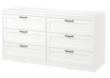 Photo 1 of 6-drawer dresser, white,