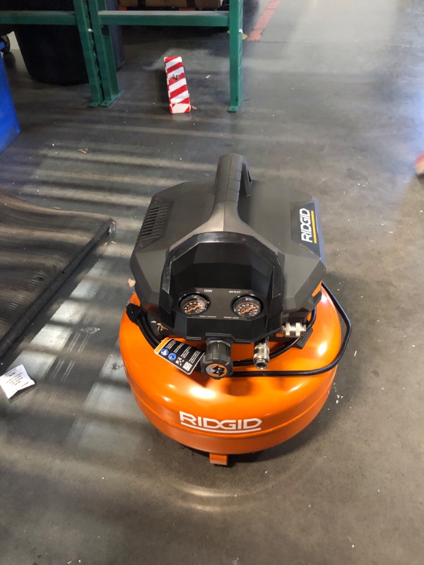 Photo 8 of ***USED - POWERS ON - UNABLE TO TEST FURTHER***
RIDGID 6 Gal. Electric Pancake Air Compressor and Pneumatic 18-Gauge 2-1/8 in. Brad Nailer