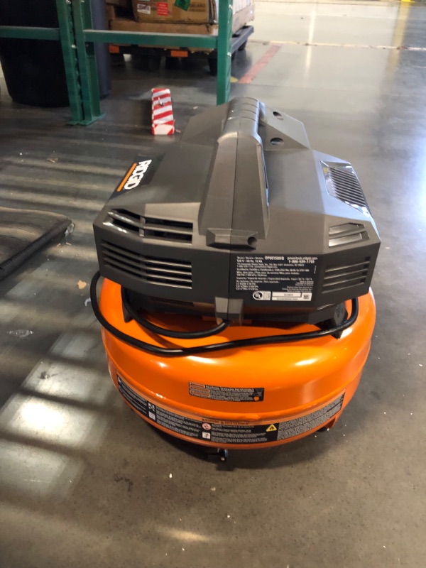 Photo 5 of ***USED - POWERS ON - UNABLE TO TEST FURTHER***
RIDGID 6 Gal. Electric Pancake Air Compressor and Pneumatic 18-Gauge 2-1/8 in. Brad Nailer