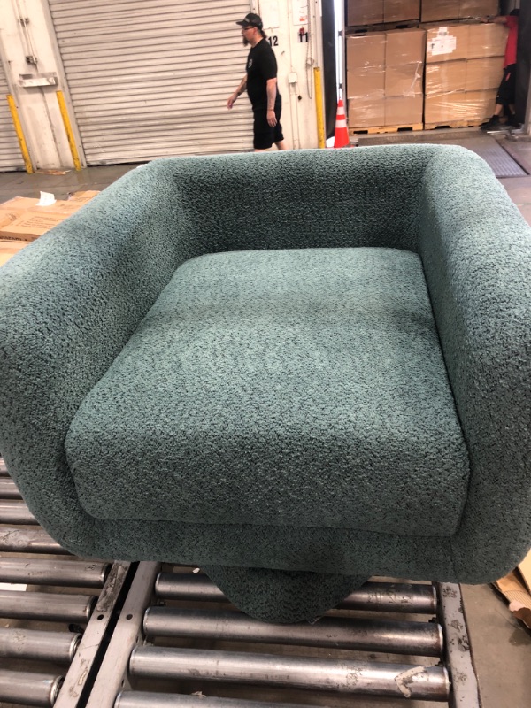 Photo 2 of 1 Chair Only**COLAMY Swivel Accent Chairs, 32Inches Wide Upholstered Armchair with Plush Back Pillow for Living Room, Modern Sofa Corner Chair for Nursery/Living Room/Bedroom-Teal