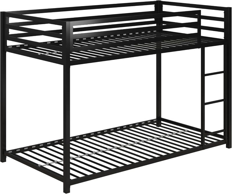 Photo 1 of **PARTS ONLY, PARTIAL SET READ NOTES**
Metal Bunk Bed Frame for Kids, With Built-in Ladder, High Guardrail and Metal Slats, Floor Bed Bottom Bunk, No Boxspring Required,