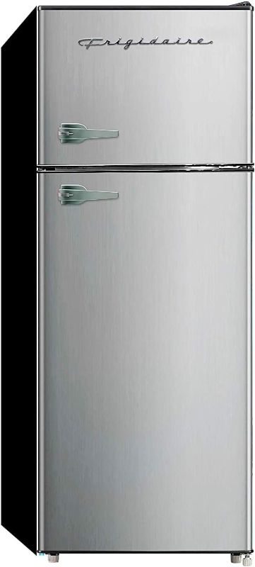 Photo 1 of ***ITEM TESTED FOR POWER, UNABLE TO TEST FURTHER*** Frigidaire EFR751, 2 Door Apartment Size Refrigerator with Freezer Combo, 7.5 cu ft, Platinum Series, Stainless Steel-21.5" D x 22.4" W x 55.5" H
