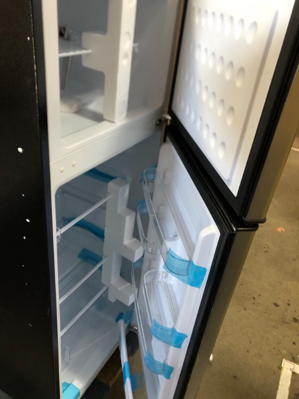 Photo 4 of ***ITEM TESTED FOR POWER, UNABLE TO TEST FURTHER*** Frigidaire EFR751, 2 Door Apartment Size Refrigerator with Freezer Combo, 7.5 cu ft, Platinum Series, Stainless Steel-21.5" D x 22.4" W x 55.5" H
