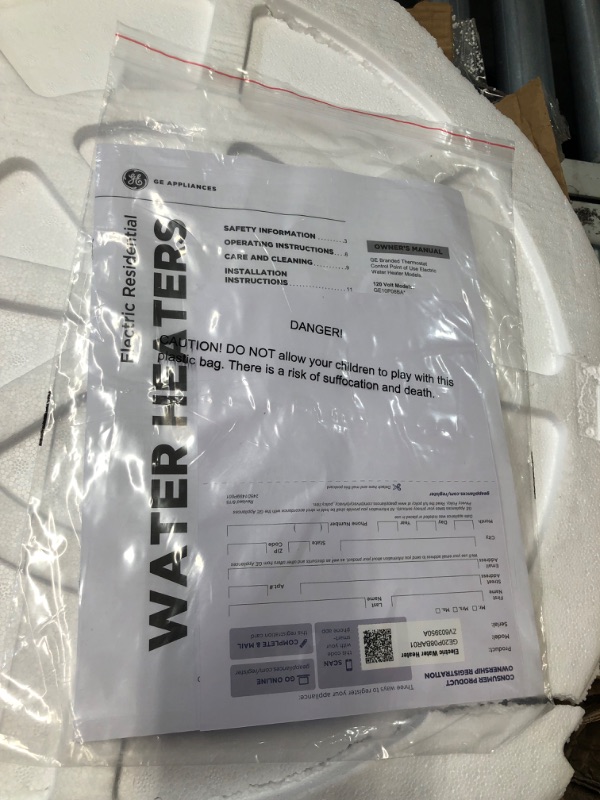 Photo 4 of ***USED - MISSING FITTINGS - UNABLE TO VERIFY FUNCTIONALITY - NO PACKAGING - SEE PICTURES***
GE Appliances 18 Gallon Versatile Plug and Play Electric Water Heater with Adjustable Thermostat, Easily Installs Where You Want It, 120 Volt