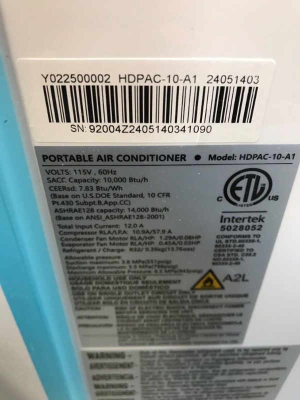 Photo 1 of 12000 BTU Portable Air Conditioners with Remote Control, 3-in-1 Free Standing Cooling AC Unit with Fan & Dehumidifier, Cools Room up to 500 sq.ft, Smart/Sleep Mode,3 Speed,Auto Swing,Timer
