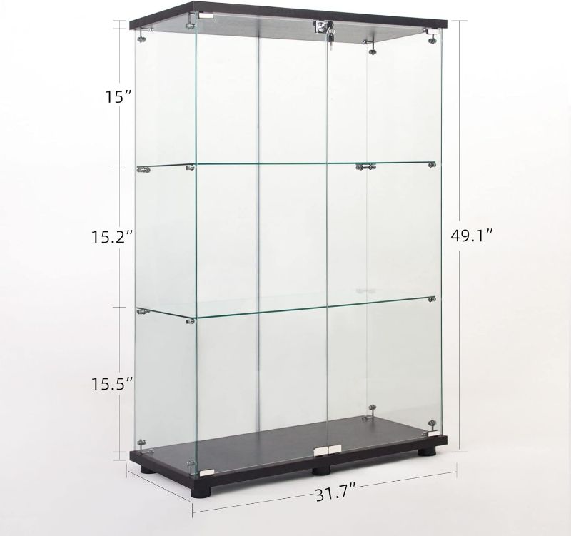 Photo 1 of **MINOR SCRATCHES**READ NOTES**
Double door transparent cabinet tempered glass. Some cabinet. 