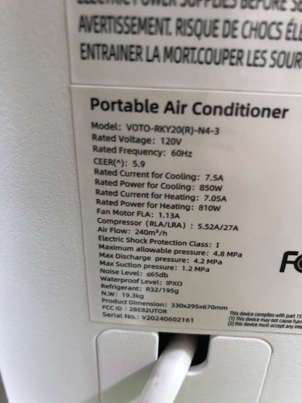 Photo 3 of 12,000 BTU Portable Air Conditioner Cools Up to 500 Sq.Ft, 3-IN-1 Energy Efficient Portable AC Unit with Remote Control & Installation Kits for Large Room, Campervan, Office, Temporary Space