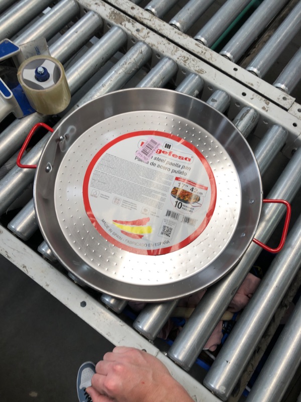 Photo 2 of (READ FULL POST) MAGEFESA® Carbon - paella pan 17 in - 42 cm for 10 Servings, made in Carbon Steel, with dimples for greater resistance and lightness, ideal for cooking outdoors, cook your own Valencian paella