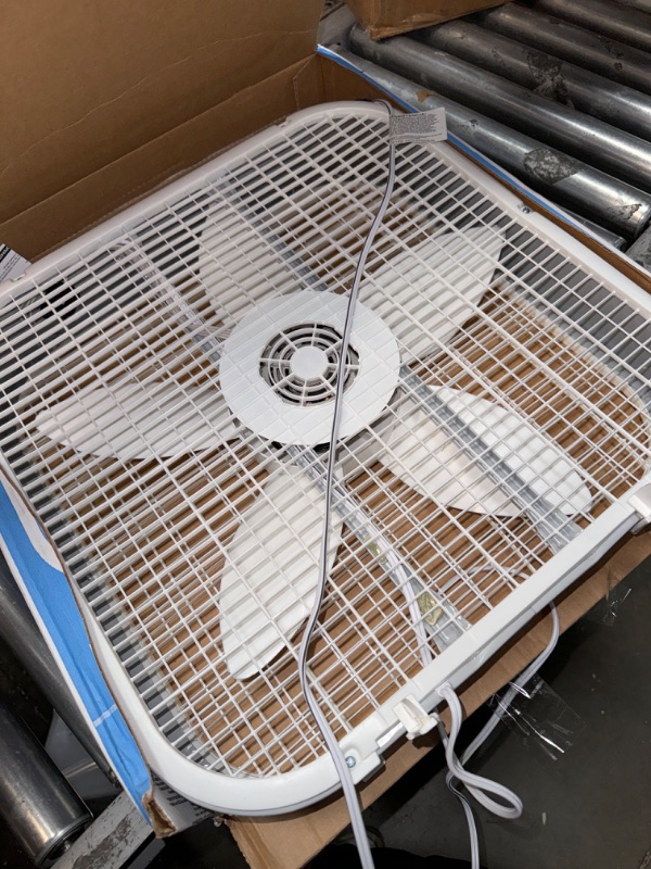 Photo 2 of **POWERS ON** 20 in. Air Circulating Box Fan with 3 Speeds