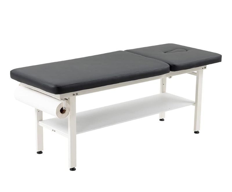 Photo 1 of 27.6" Width Comfortable Fixed Height Medical Exam Table Backrest Adjustable with Paper Holder and Breath Hole for Clinic Lab Treatment (Black)
