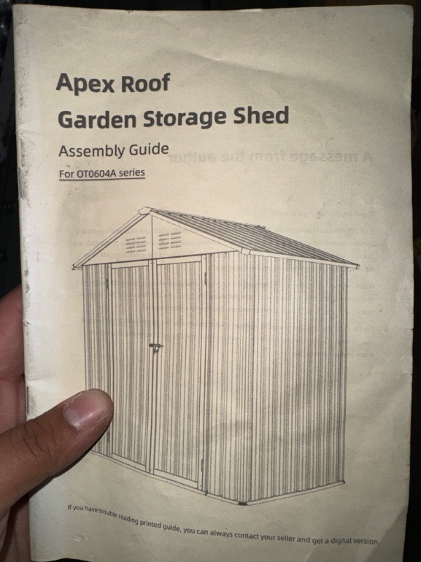 Photo 2 of *MISSING PARTS Devoko Outdoor Storage Shed 6 x 8 FT Lockable Metal Garden Shed Steel Anti-Corrosion Storage House with Single Lockable Door for Backyard Outdoor Patio (Brown)
