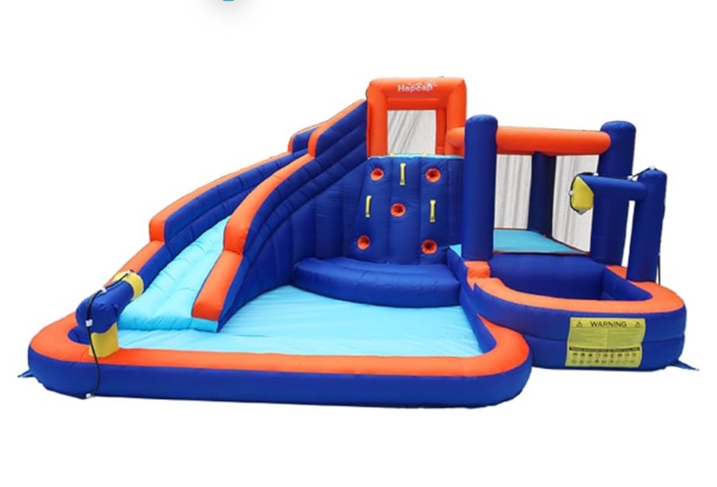 Photo 1 of *UNKNOWN OF ANY HOLES OR DAMAGE**14 ft x 12 ft Inflatable Bounce House Water Slide Combo,2 Pools & Long Slide & Jumping Area & Big Climbing Wall & Sprayer,Water Slide with Air Blower