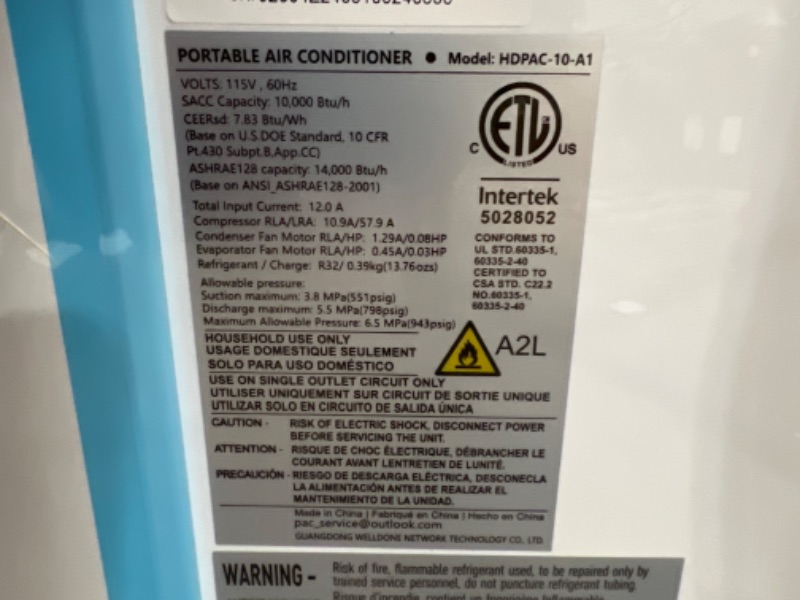 Photo 3 of 12,000 BTU Portable Air Conditioner Cools Up to 500 Sq.Ft, 3-IN-1 Energy Efficient Portable AC Unit with Remote Control & Installation Kits for Large Room, Campervan, Office, Temporary Space