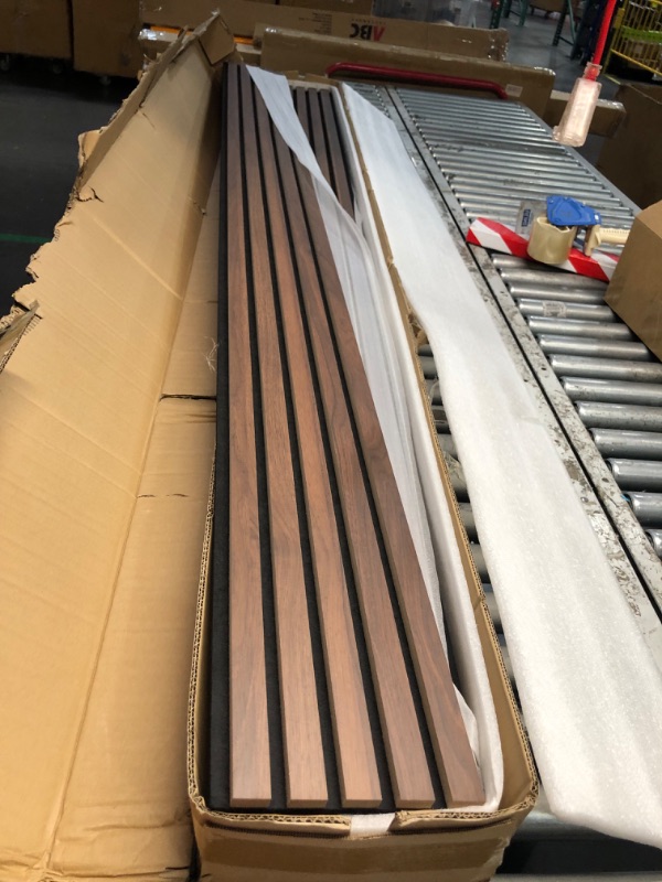 Photo 2 of ***USED - LIKELY MISSING PARTS - UNABLE TO VERIFY FUNCTIONALITY***
Art3d 4-Pack Acoustic Wood Slat Wall Panels for Interior Decor, 3D Fluted Sound Absorbing Wood Paneling for Accent Wall Ceiling Kitchen Living Room Bedroom Office, 94.5 x 7.9 inch Dark Wal