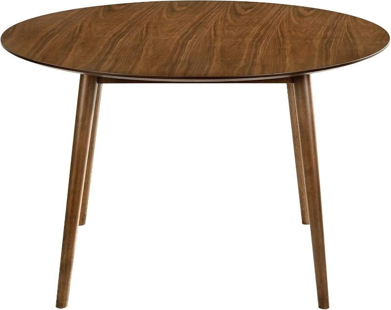 Photo 1 of *ONLY TABLE//MINOR CHIP** Armen Living Arcadia and Juno 5 Piece Dining Set, 48" Round, Charcoal/Walnut Wood
