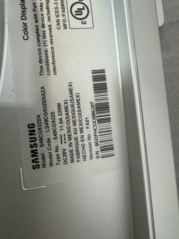 Photo 2 of *LIKE NEW//PRE-OPENED** SAMSUNG 49" Odyssey G93SC Series OLED Curved Gaming Monitor, 240Hz, 0.03ms, Dual QHD, DisplayHDR True Black 400, FreeSync Premium Pro, Height Adjustable Stand, LS49CG932SNXZA, 2023