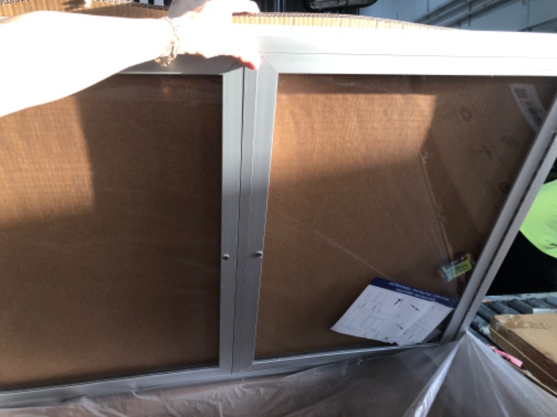 Photo 1 of ****MISSING KEYS **** Swansea Weather Resistant Enclosed Bulletin Board Cork Displays Boards Wall Mounted Notice Case with 2 Locking Door