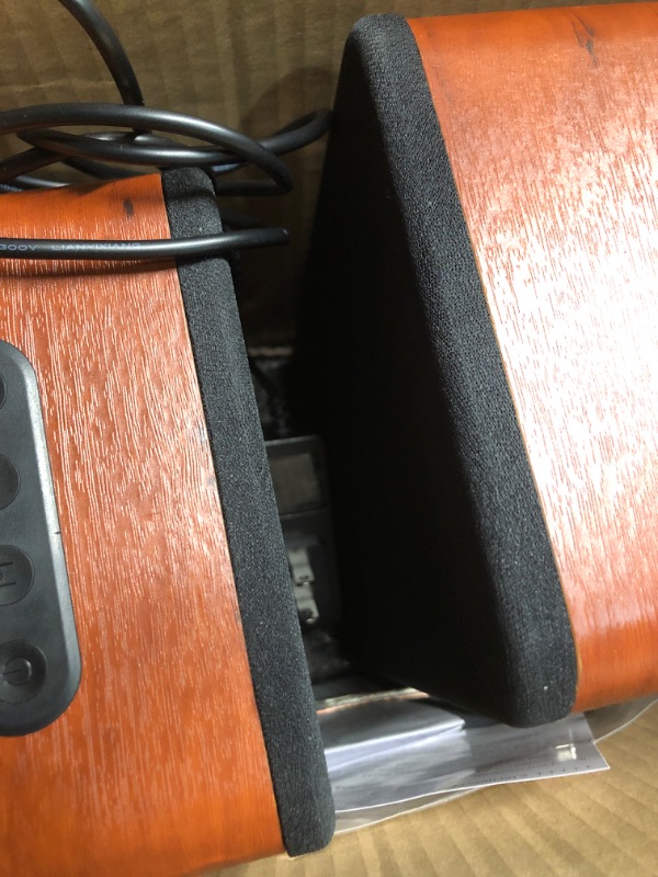 Photo 1 of **PARTS ONLY DOES NOT POWER ON*** Saiyin Bluetooth Bookshelf Speakers, 30W X 2 Powered TV Speakers with 3.5 Inch Woofer, Turntable Speakers with Optical/AUX/RCA Input for PC and TV