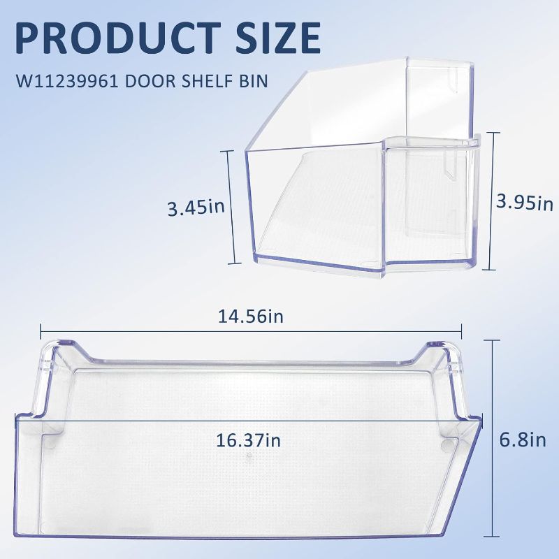 Photo 3 of (READ FULL POST) MIFLUS W11239961 Door Shelf Bin Replacement Compatible for W11239961 Whirlpool Refrigerator Shelf replacement/W11239961 Door Shelf Whirlpool Fridge Door Shelf Bin/Whirlpool Fridge Door Shelves