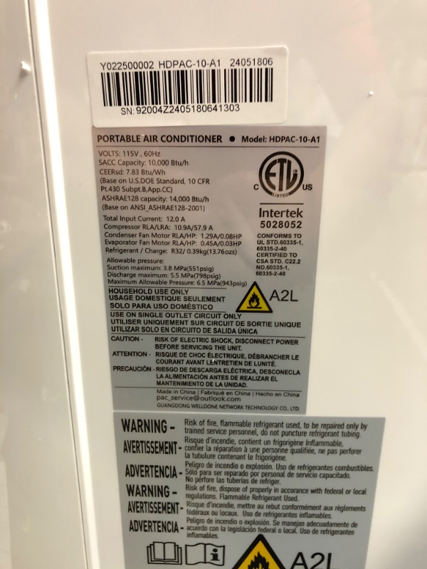 Photo 2 of 12,000 BTU Portable Air Conditioner Cools Up to 500 Sq.Ft, 3-IN-1 Energy Efficient Portable AC Unit with Remote Control & Installation Kits for Large Room, Campervan, Office, Temporary Space