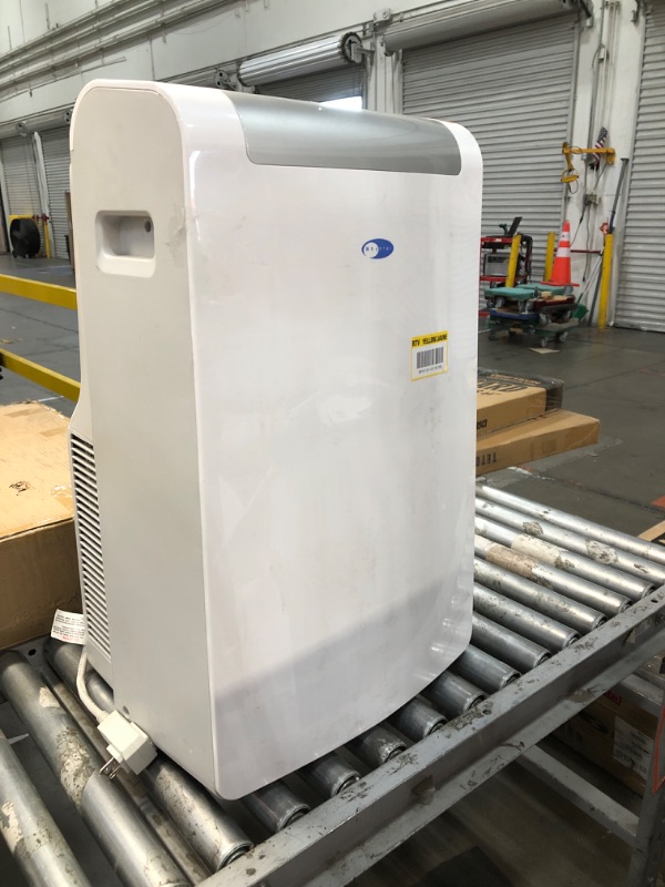 Photo 2 of 10,300 BTU (14,000 BTU ASHRAE) Portable Air Conditioner Cools 500 Sq. Ft. with Dehumidifier, Remote, and Filter in White