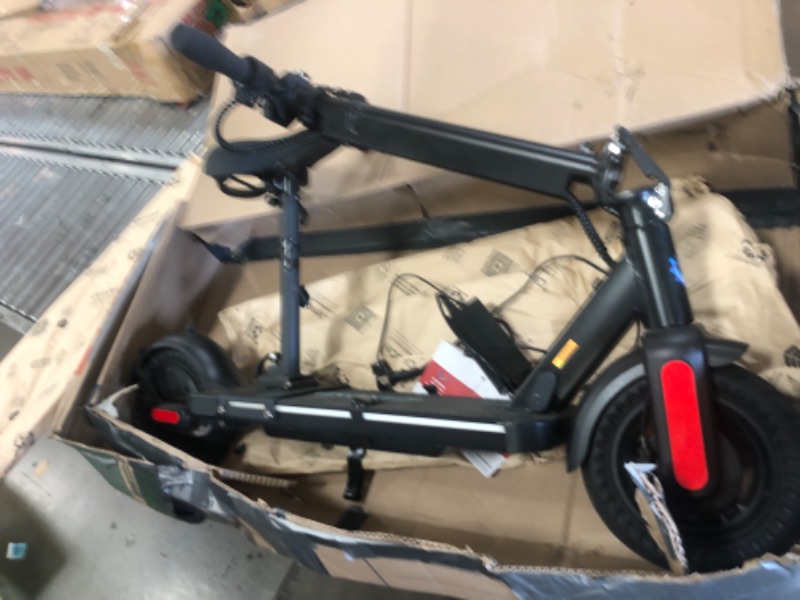 Photo 6 of * MINOR DAMAGE NON FUNCTIONAL* l* Caroma Electric Scooter with Seat, 25 Miles Long Rang & 20MPH, 10" Solid Tires Fast Electric Scooter for Adults, 500W Collapsible E Scooter with Seat, Cruising Control Seated Adult Scooter, Black