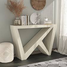 Photo 1 of ***MISSING SCREWS***Furniture of America
Tara 47.25 in. Cream Weave Textured Rectangle MDF Console Table with Geometric Design