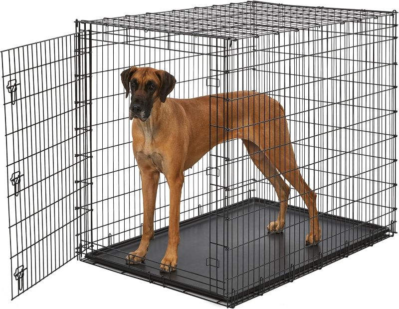 Photo 1 of *SEE NOTES* Midwest Homes for Pets Ginormous Single Door 54-Inch Dog Crate for XXL Dogs Breeds; Great Dane, Mastiff, St. Bernard, Drop Pin Assembly Requires Two People; Divider Panel Not Included; Black: SL54
