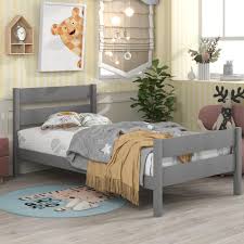 Photo 1 of * SEE NOTES* Twin Bed with Headboard and Footboard,Grey
