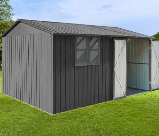 Photo 1 of **BOX 3/3 // PARTIAL SET** Premium Metal Garden Shed: 10ft x 12ft Outdoor Storage with Window
