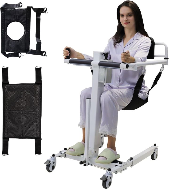 Photo 1 of ***STOCK PHOTO FOR REFERENCE ONLY - ACTUAL ITEM MAY DIFFER - SEE COMMENTS***
Electric Patient Lift Transfer Chair, Foldable Wheelchair Patient Lift for Home,Portable Wheelchair Patient Transfer Chair for Seniors, Lift Aid Transport Chair for Disabled, Bed